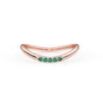 14K Solid Gold Curved Emerald Ring - Image 3