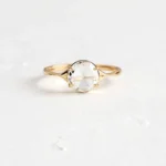 14k Solid Gold Lab-Grown Corset Ring, Lab-grown Rose Cut Diamond Ring - Image 3