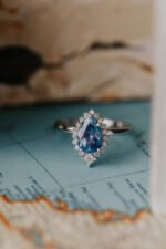 14K Solid Gold Montana Sapphire Ring - 图片 2