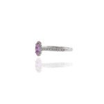 14k White Gold Pink Sapphire and Diamond Ring - Image 4