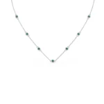 18k Solid Gold Emerald Layering Necklace - 图片 2