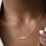 14k Solid Gold Natural Diamond Edison Necklace - 图片 4