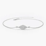 14k Gold Lab-Grown Diamond Evil Eye Bracelet - 图片 4