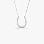 18k Natural Diamond Large Horseshoe Necklace - 图片 4