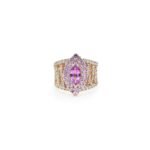 14K Solid Gold Pink Sapphire Ring