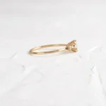 14k Solid Gold Lab-Grown Diamond Ring, Round Cut Diamond Ring - 图片 2