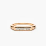 14k Unique Baguette Stackable Ring - Image 6