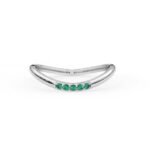 14K Solid Gold Curved Emerald Ring - Image 4