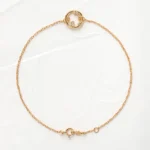 14k Solid Gold Petite Natural Diamond Satellite Bracelet - Image 3
