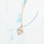 18k Solid Gold Natural Diamond Contour Necklace - 图片 5