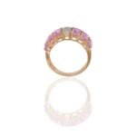 14K Solid Gold Pink Sapphire and Diamond Band - Image 6