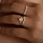 14k Solid Gold Lab-Grown Rose Cut Diamond Lady's Slipper Ring - Image 5