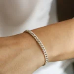 18k 4.8MM Diamond Cuban Link Bracelet - Image 6