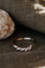 Marquise Shape Pave Diamond Curved Band, Diamond Ring for women, Diamond Ring - 图片 6