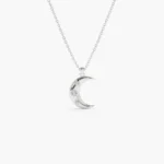 18k Star Setting Crescent Diamond Necklace - Image 3