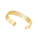 Personalized Diamond Date Cuff Bracelet - 图片 3