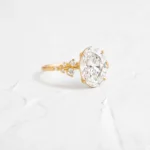 18K Solid Gold Oval Cut Lab-Grown Diamond Engagement Ring