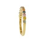 18K Solid Gold Multi Color Sapphire Band - 图片 5