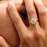 14K Solid Gold Ballerina Baguette Diamond Cluster Ring - 图片 8