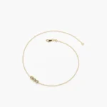 14K Gold Trio Moissanite Diamond Bracelet with Thin Chain - 图片 5