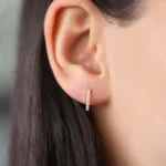 14K Gold Diamond Hoop Earrings - 图片 4