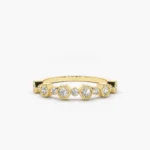14K Gold Unique Natural Diamond Anniversary Ring