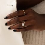 Stargaze Ring, Oval Cut Diamond Moissanite Engagement Ring 18karat Gold Ring - 图片 2