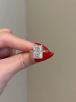 5 Carat Crushed Ice Radiant Cut Engagement Ring - 图片 7