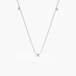 18k Bezel Setting Natural Diamond by the Yard Necklace - Image 4