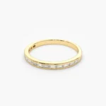 14K Solid Gold Channel Set Baguette Diamond Band - Image 4