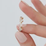 18k Tapered Baguette Diamond Flush Ring