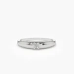 14K Solid Gold Dome Diamond Bezel Ring - Image 5
