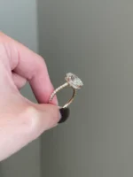 8 Carat Cushion Cut Moissanite Ring Solid Gold - 图片 6