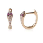 Natural Diamond and Emerald Hoops - 图片 5