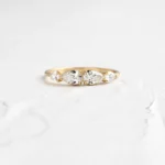 14k Solid Gold Diamond Counterpart Ring - Image 5