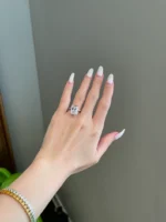 7 Carat Brilliant Radiant Moissanite Solitaire Engagement Ring - 图片 3