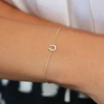 14k Solid Gold Mini Moissanite Diamond Horseshoe Bracelet - Image 5