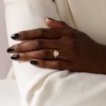 Stargaze Ring, Oval Cut Diamond Moissanite Engagement Ring 18karat Gold Ring - 图片 9