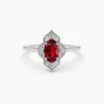 18K Solid Gold Victorian Genuine Ruby Ring - Image 6