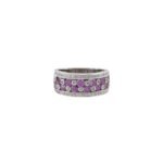 18K Solid Gold Pink Sapphire And Diamond Ring