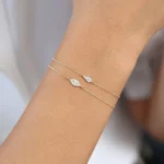 14k Gold Lab-Grown Diamond Evil Eye Bracelet - 图片 9