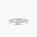 14k Pear Shape Illusion Setting Diamond Engagement Ring - 图片 6