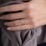 Diamond Distance Ring, Diamond Moissanite Engagement Ring 18karat Gold Ring - Image 2