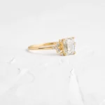 14k Solid Gold  Emerald Cut Lab-Grown Diamond Engagement Ring - Image 9
