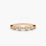 14K Gold Unique Natural Diamond Anniversary Ring - Image 5