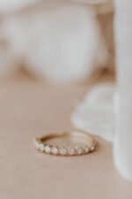 14K Solid Gold Emerald Cut Natural Diamond Half Eternity Ring - 图片 2