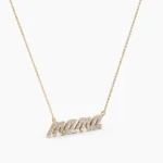 Natural Diamond Mama Necklace, Mother's Day Gift, Diamond Necklace, Mom Necklace - Image 5