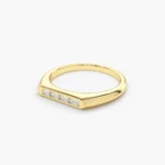 14k Unique Baguette Stackable Ring - Image 2