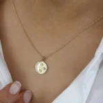 18k Natural Diamond Moon and Crescent Pendant - 图片 5