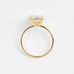 Filament Ring, Emerald Cut Moissanite Diamond 18karat Gold Ring - 图片 3